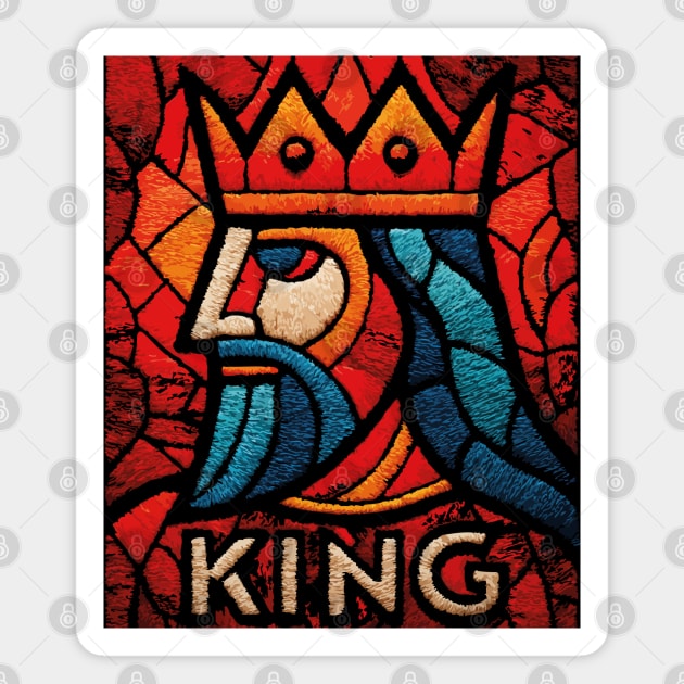 The King | A Regal Playing Card Portrait Magnet by TuncGK